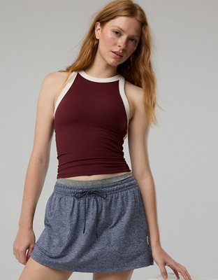 OFFLINE By Aerie Real Me Ringer High Neck Tank Top - Royal Berry