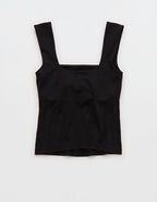 OFFLINE By Aerie Real Me Square Neck Tank Top - True Black