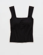 OFFLINE By Aerie Real Me Square Neck Tank Top - True Black