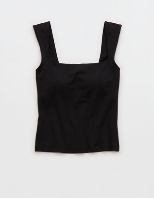 OFFLINE By Aerie Real Me Square Neck Tank Top - True Black