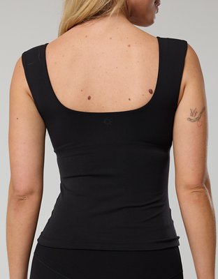 OFFLINE By Aerie Real Me Square Neck Tank Top - True Black