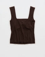OFFLINE By Aerie Real Me Square Neck Tank Top - Deep Earth