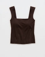 OFFLINE By Aerie Real Me Square Neck Tank Top - Deep Earth