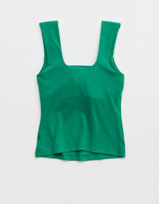 OFFLINE By Aerie Real Me Square Neck Tank Top - Pine