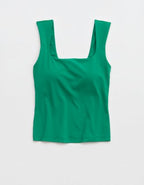 OFFLINE By Aerie Real Me Square Neck Tank Top - Pine