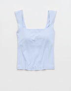 OFFLINE By Aerie Real Me Square Neck Tank Top - Eyelet Blue