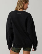 OFFLINE By Aerie Cloud Fleece Oversized Crewneck Sweatshirt - True Black