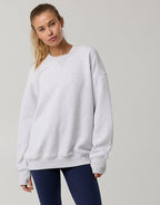 OFFLINE By Aerie Cloud Fleece Oversized Crewneck Sweatshirt - Light Heather Gray