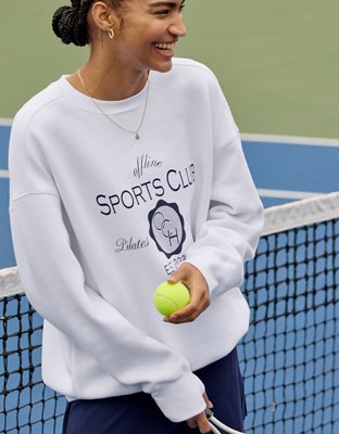 OFFLINE By Aerie Cloud Fleece Oversized Crewneck Sweatshirt - Bright White