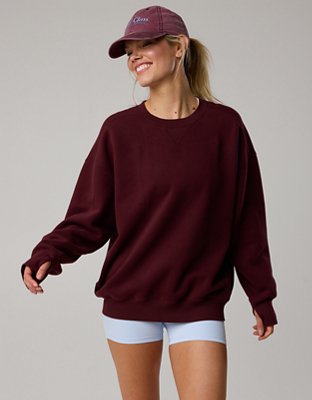 OFFLINE By Aerie Cloud Fleece Oversized Crewneck Sweatshirt - Royal Berry
