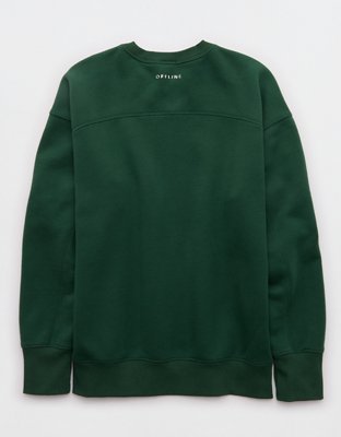 OFFLINE By Aerie Cloud Fleece Oversized Crewneck Sweatshirt - Rugged Green