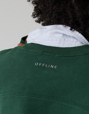 OFFLINE By Aerie Cloud Fleece Oversized Crewneck Sweatshirt - Rugged Green