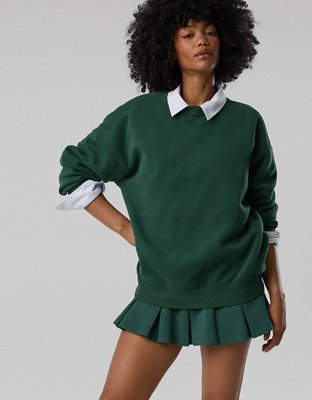OFFLINE By Aerie Cloud Fleece Oversized Crewneck Sweatshirt - Rugged Green