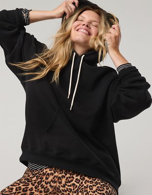 OFFLINE By Aerie Cloud Fleece Oversized Hoodie - True Black