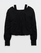 OFFLINE By Aerie OTT Layered Sweatshirt - True Black