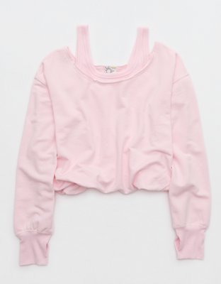 OFFLINE By Aerie OTT Layered Sweatshirt - Pink Petal