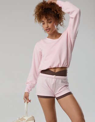 OFFLINE By Aerie OTT Layered Sweatshirt - Pink Petal