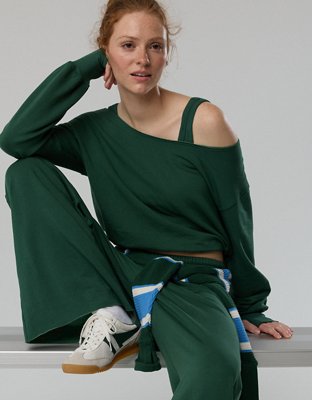 OFFLINE By Aerie OTT Layered Sweatshirt - Rugged Green