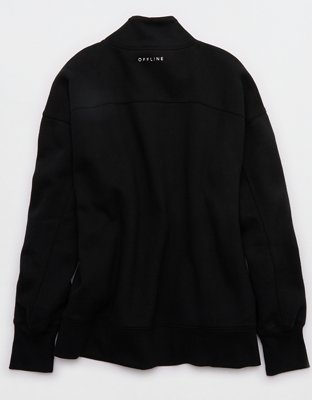 OFFLINE By Aerie Cloud Fleece Oversized Mockneck Sweatshirt - True Black