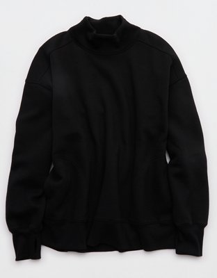 OFFLINE By Aerie Cloud Fleece Oversized Mockneck Sweatshirt - True Black