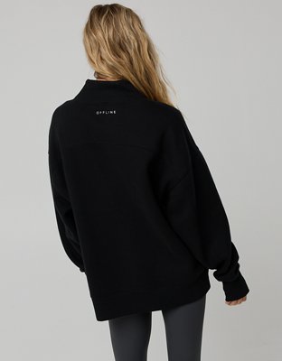 OFFLINE By Aerie Cloud Fleece Oversized Mockneck Sweatshirt - True Black