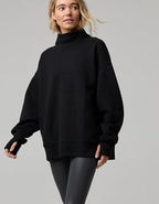 OFFLINE By Aerie Cloud Fleece Oversized Mockneck Sweatshirt - True Black