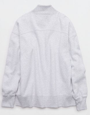 OFFLINE By Aerie Cloud Fleece Oversized Mockneck Sweatshirt - Light Heather Gray