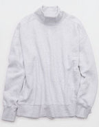OFFLINE By Aerie Cloud Fleece Oversized Mockneck Sweatshirt - Light Heather Gray