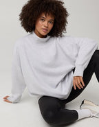 OFFLINE By Aerie Cloud Fleece Oversized Mockneck Sweatshirt - Light Heather Gray