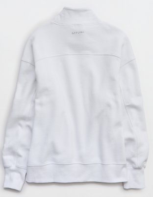 OFFLINE By Aerie Cloud Fleece Oversized Mockneck Sweatshirt - White