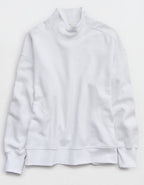 OFFLINE By Aerie Cloud Fleece Oversized Mockneck Sweatshirt - White