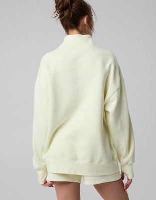 OFFLINE By Aerie Cloud Fleece Oversized Mockneck Sweatshirt - Green Beam