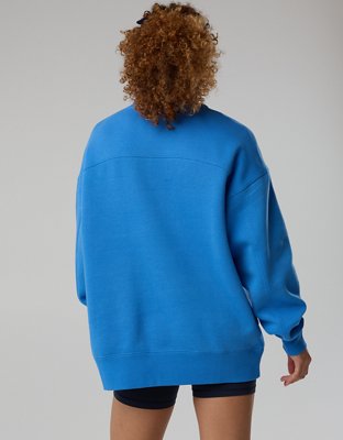 OFFLINE By Aerie Cloud Fleece Oversized Mockneck Sweatshirt - Rome Blue