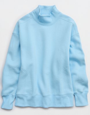 OFFLINE By Aerie Cloud Fleece Oversized Mockneck Sweatshirt - Divine Blue