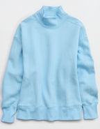 OFFLINE By Aerie Cloud Fleece Oversized Mockneck Sweatshirt - Divine Blue