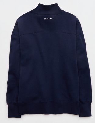 OFFLINE By Aerie Cloud Fleece Oversized Mockneck Sweatshirt - Royal Navy