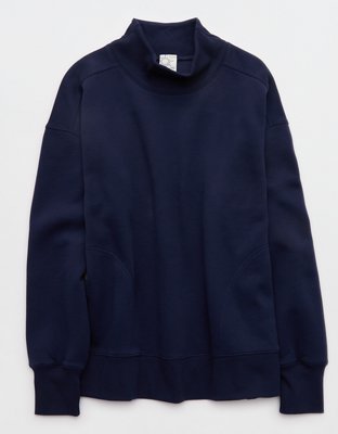 OFFLINE By Aerie Cloud Fleece Oversized Mockneck Sweatshirt - Royal Navy