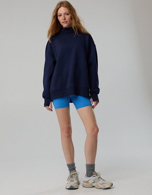 OFFLINE By Aerie Cloud Fleece Oversized Mockneck Sweatshirt - Royal Navy