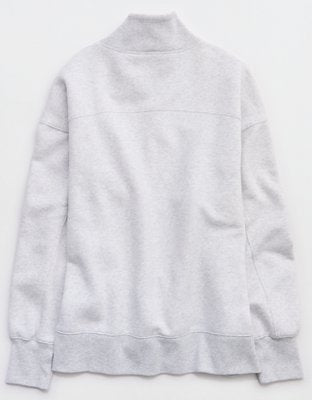 OFFLINE By Aerie Cloud Fleece Oversized Mockneck Sweatshirt - Light Gray