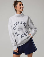 OFFLINE By Aerie Cloud Fleece Oversized Mockneck Sweatshirt - Light Gray