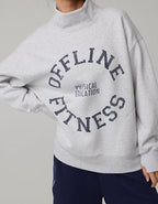 OFFLINE By Aerie Cloud Fleece Oversized Mockneck Sweatshirt - Light Gray