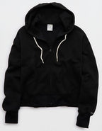 OFFLINE By Aerie Cloud Fleece Classic Full Zip Sweatshirt - True Black