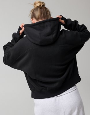 OFFLINE By Aerie Cloud Fleece Classic Full Zip Sweatshirt - True Black