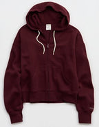 OFFLINE By Aerie Cloud Fleece Classic Full Zip Sweatshirt - Royal Berry