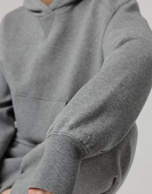 OFFLINE By Aerie Cloud Fleece Classic Length Hoodie - Dark Heather Gray