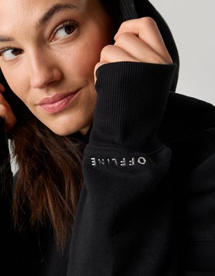 OFFLINE By Aerie Cloud Fleece Classic Length Hoodie - True Black