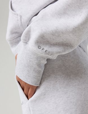 OFFLINE By Aerie Cloud Fleece Classic Length Hoodie - Light Heather Gray