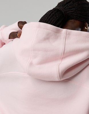 OFFLINE By Aerie Cloud Fleece Classic Length Hoodie - Pink Petal