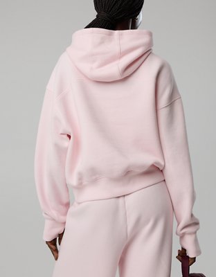 OFFLINE By Aerie Cloud Fleece Classic Length Hoodie - Pink Petal