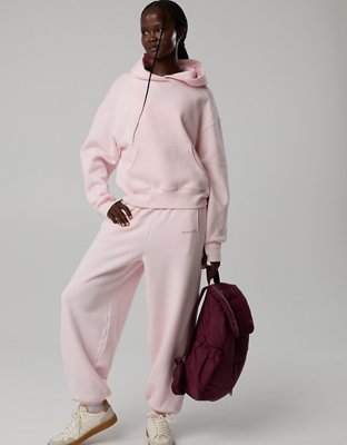 OFFLINE By Aerie Cloud Fleece Classic Length Hoodie - Pink Petal